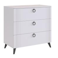 Ева Комод 3ящ/Белое дерево/Белый матовый