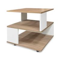 Стол журнальный СЖ-18 Ультра Белый снег/Дуб крафт табачный