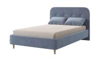 Кровать с основанием Лео 120х200см топаз/галька/велюр