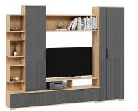 Стенка в гостиную Моника Дуб Крафт / Графит Матовый