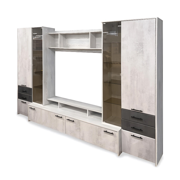 Стенка для гостиной Бове Сосна лофт/камень светлый