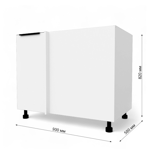 КАТАНИЯ  Стол угловой под мойку 900 Белый жемчуг/EVO Белый МАТОВЫЙ