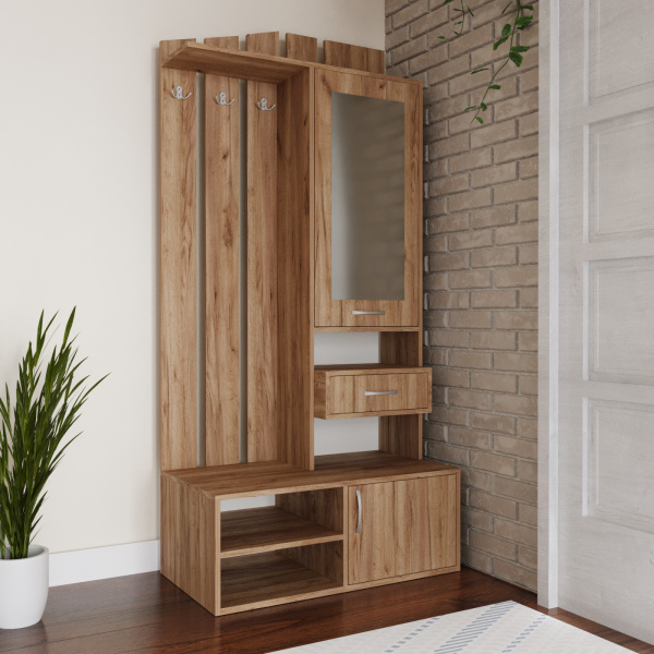 Прихожая с зеркалом Рейн-1 Дуб Крафт Табачный