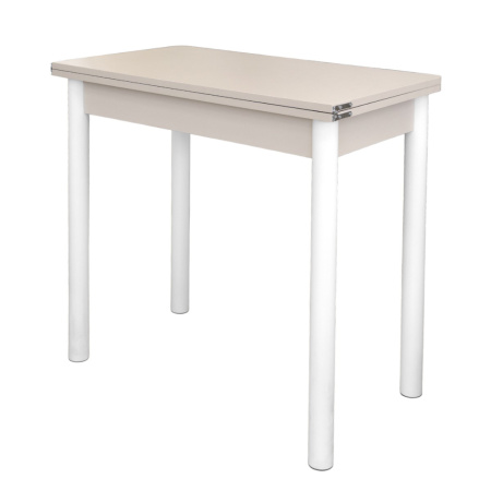Стол кухонный Уют 4 45(+45)*80*75 Кашемир/белый