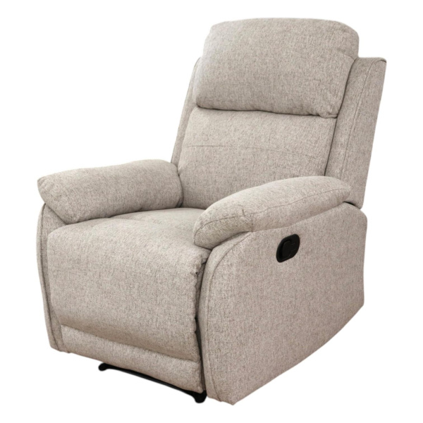 Кресло-реклайнер SX-81384 ткань лен NEVE 13 light grey, 12,9 RMB /метр ручн. рег. спинки