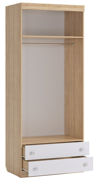 Форсаж Шкаф комбинированный (с ящ. 2-створчатый) (дуб крафт золотой/белый)