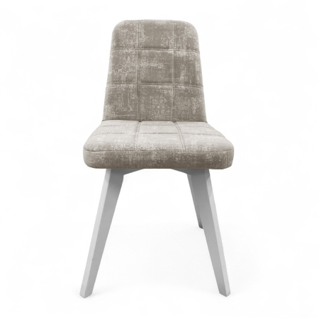 Стул Авиньон (квадрат), велюр Холли 02 Бежевый+каркас стандарт массив дерево(белый) 