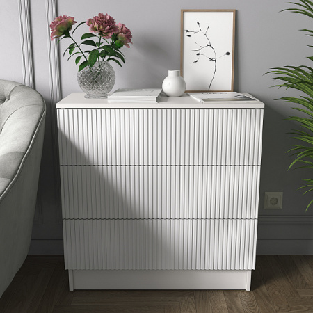 Комод К-54 3 ящ. Моргентау/Белый снег